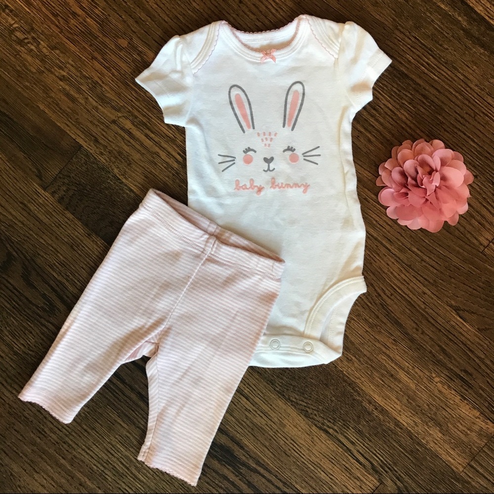 NWOT Newborn baby bunny matching set